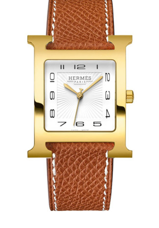Hermes Heure H TGM Gold Plated Steel Case White Dial 036842WW00