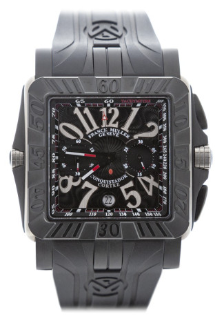 Franck Muller Conquistador Cortez Steel Black dial black rubber bracelet 10900 CC DT GPG