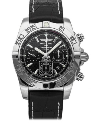 Breitling Chronomat 44 Steel Carbon Dial Rubber Croco Strap AB011012/BF76