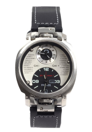 Anonimo Firenze Dual Time silver dial 100% NEW