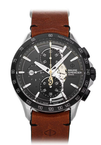 Baume & Mercier Clifton Club 44mm steel case Grey dial Brown leather bracelet Limited Edition M0A10402