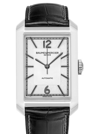 Baume & Mercier Hampton 28mm x 43mm Steel case White dial Black crocodile bracelet M0A10522