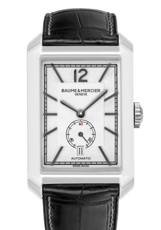 Baume & Mercier Hampton 48mm x 31mm Steel case White dial Black crocodile bracelet M0A10528