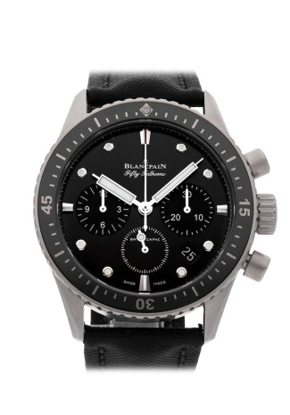 Blancpain Bathyscaphe Chronographe Flyback 43mm Steel Case Black Dial Textile Bracelet 5200 1110 B52A