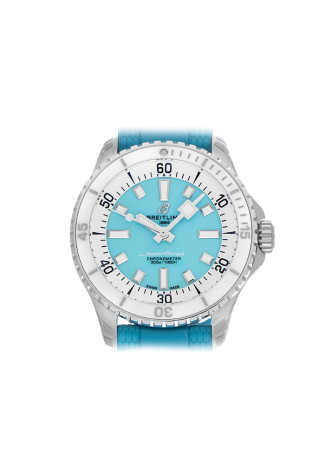 Breitling Superocean Automatic 36mm Steel Case Turquoise Dial Turquoise Rubber Strap A17377211C1S1