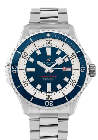 Breitling Superocean Automatic 46mm Steel Case Blue Dial Steel Strap A17378E71C1A1