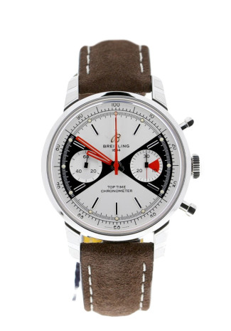 Breitling Premier Top Time Limited Edition Zorro 41mm Steel Case Silver Dial Brown Leather Strap A23310121G1X1