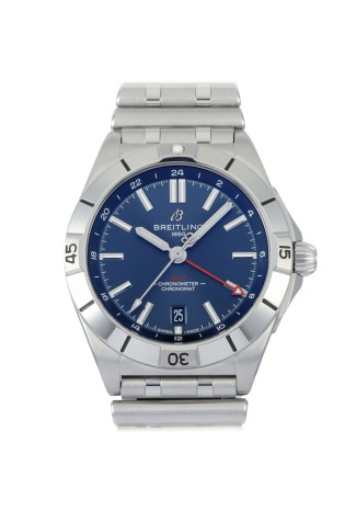 Breitling Chronomat GMT 40mm Steel Case Blue Dial Steel Bracelet A32398101C1A1