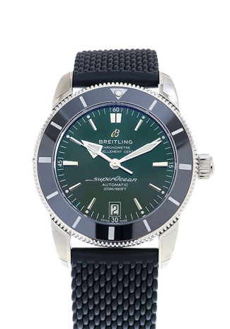 Breitling Superocean Heritage B20 42mm Steel Case Green Dial Black Rubber Strap AB2010121L1S1