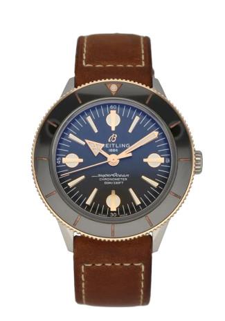 Breitling Superocean Heritage '57 42mm Red Gold and Steel Case Black Dial Brown Leather Strap U10370121B1X1