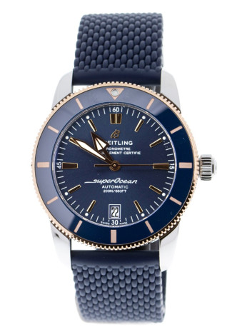Breitling Superocean Heritage B20 Automatic 42mm Pink Gold and Steel Case Blue Dial Blue Rubber Strap UB2010161C1S1