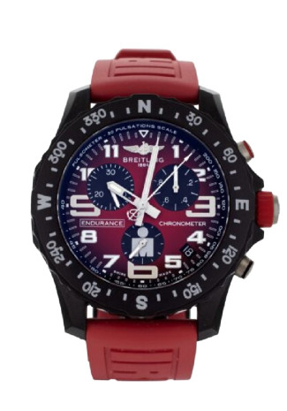 Breitling Endurance Pro IronMan Edition 44mm Breitlight Case Red Dial Red Rubber Strap X823109A1K1S1
