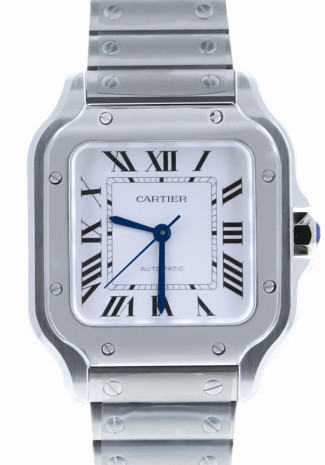 Cartier Santos de Cartier Medium 35mm x 42mm Case Silver Dial Steel Bracelet WSSA0029