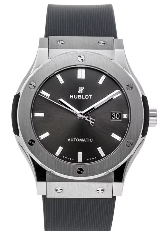 Hublot Classic Fusion 45mm Titanium case Grey Dial Grey Rubber bracelet 511.NX.7071.RX