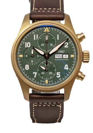 IWC Pilots Watch Chronograph Spitfire Bronze Green Dial IW387902
