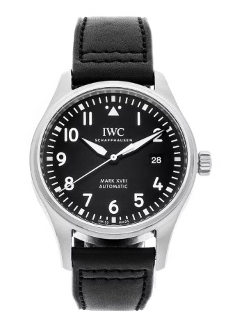 IWC Pilot's Watch Mark XVIII 40mm steel Black dial Calfskin bracelet IW327009