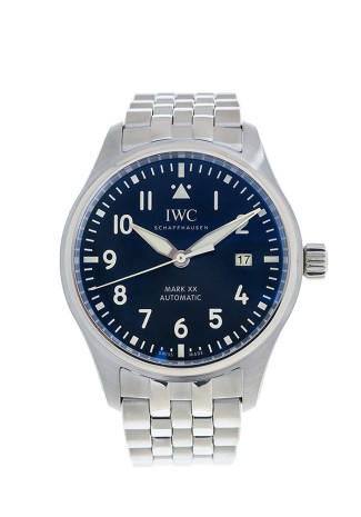 IWC Pilot's Watch Mark XX 40mm Steel case Blue dial Steel strap IW328204