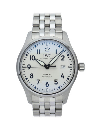 IWC Pilot's Watch Mark XX 40mm Steel case White dial Steel Bracelet IW328208