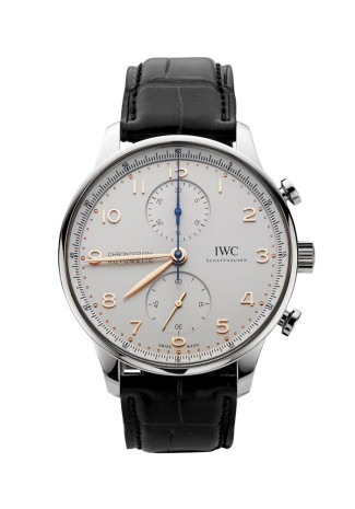 IWC Portugieser Chrono-Automatic Stainless Steel Gold Numerals IW371604 NEW