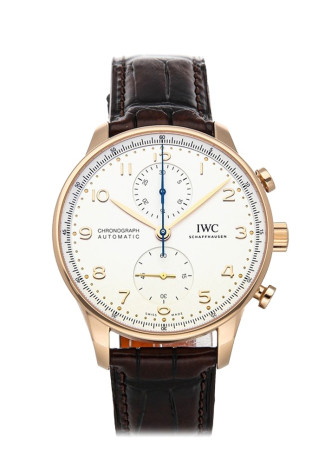 IWC Portugieser Chronograph Rose Gold Silver Dial IW371611