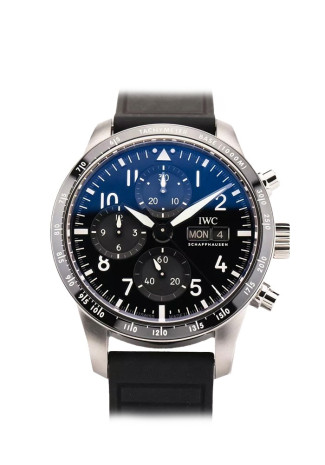 IWC Pilot's Watch Performance Chronograph AMG 41mm Titanium Case Black Dial Rubber Strap IW388305 