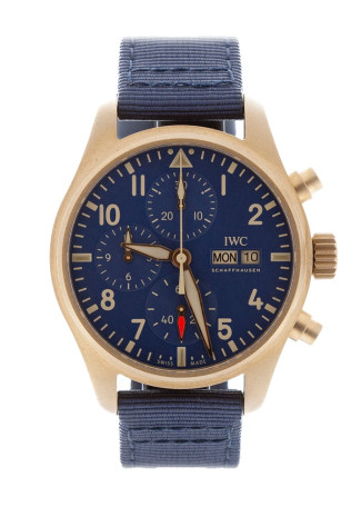 IWC Pilot's Watch Chronograph 41mm Bronze case Blue dial Blue textile Bracelet IW388109 