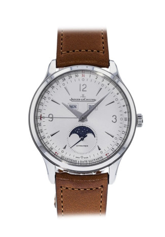 Jaeger-LeCoultre Master Control Calendar 40mm Steel Case Silver Dial brown Leather Strap Q4148420