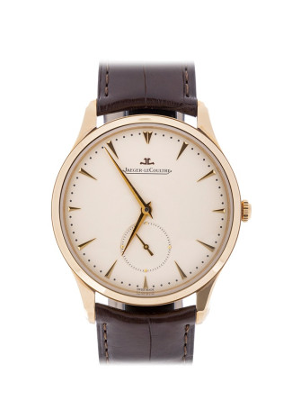 Jaeger LeCoultre Master Ultra Thin Small Second 40mm Pink gold case Beige dial Brown Crocodile strap 1352520