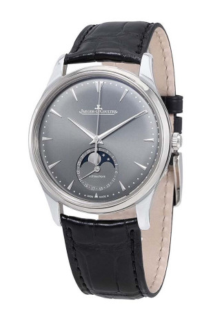 Jaeger LeCoultre Master Ultra Thin Moon White Gold 39mm Grey Dial Crocodile Leather Strap 1363540