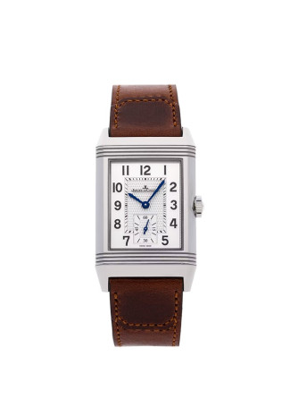 Jaeger-LeCoultre Reverso Classic Large Small Seconds  27mm  Steel case Silver dial brown leather strap 3858522 