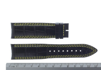 Crocodile Strap Black Yellow Stitching
