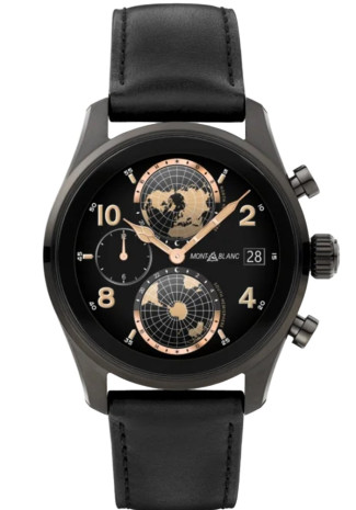 Montblanc Summit 3 Smartwatch 42mm Black Titanium Case Black Dial Black Calfskin Strap 129267
