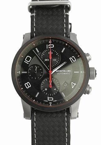 Montblanc TimeWalker Urban Speed Chronograph E-Strap 43mm Steel Case black Dial Leather Bracelet MB113827