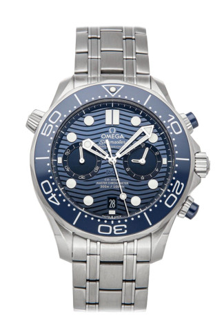 Omega Seamaster Diver 300M Master Co-Axial Chronograph 44mm Steel Case Blue Dial Steel Bracelet 210.30.44.51.03.001