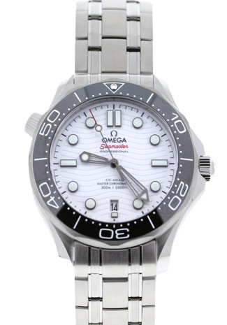 Omega Seamaster Diver 300M Master Co-Axial 42mm Steel Case White Dial Steel Bracelet 210.30.42.20.04.001