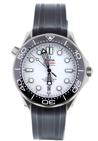 Omega Seamaster Diver 300M Master Co-Axial 42mm Steel Case White Dial Black Rubber Strap 210.32.42.20.04.001