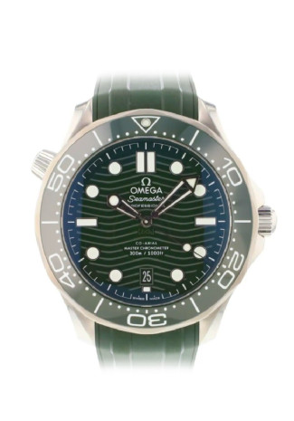 Omega Seamaster Diver 300M 42mm Steel Green dial Rubber Bracelet 210.32.42.20.10.001