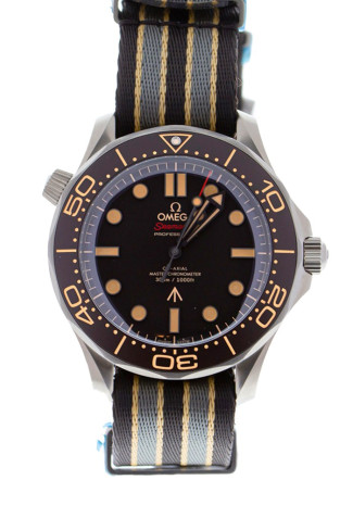 Omega Seamaster Diver 300M Master Co-Axial James Bond No Time to Die 42mm Titanium Case Black Dial NATO Bracelet 210.92.42.20.01.001