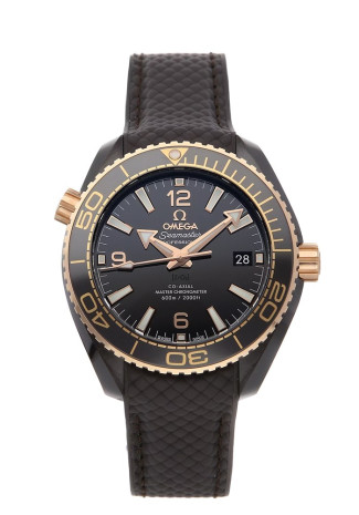 Omega Seamaster Planet Ocean 600m 40mm ceramic case Brown Dial Rubber Bracelet 215.62.40.20.13.001