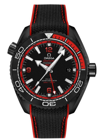 Omega Seamaster Planet Ocean 600M 45.5 Master Chronometer GMT Deep Black Red