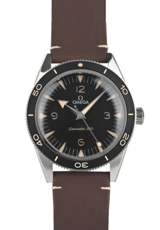 Omega Seamaster 300 Master Chronometer 41mm Steel Case Black Dial brown Leather Strap 234.32.41.21.01.001