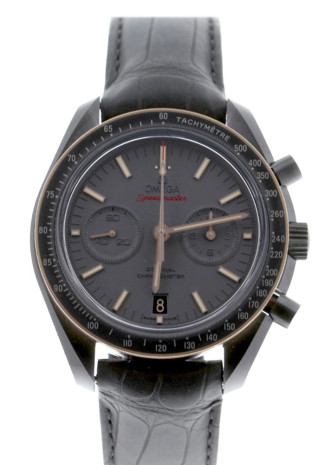 Omega Speedmaster Moonwatch Co-Axial Dark Side of the Moon 44mm Ceramic & Sedna Gold Case Grey Dial Black Crocodile Strap 311.63.44.51.06.001