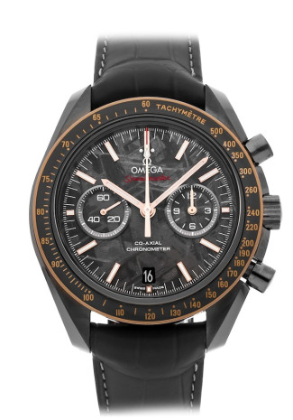 Omega Speedmaster Moonwatch Co-Axial Dark Side of the Moon 44mm Ceramic & Sedna Gold Case Grey Dial Crocodile Strap 311.63.44.51.99.001