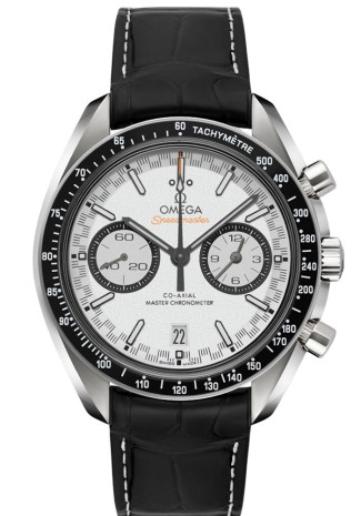 Omega Speedmaster Racing Master Chronometer Chronograph 44mm Steel Case White Dial Black Leather Strap 329.33.44.51.04.001