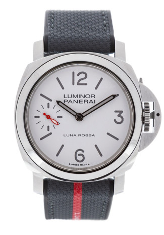 Panerai Luminor Luna Rossa 44mm Steel White dial textile bracelet Limited Edition PAM01342 
