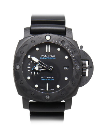 Panerai Submersible Carbotech 42mm Black Dial black rubber bracelet  PAM01231