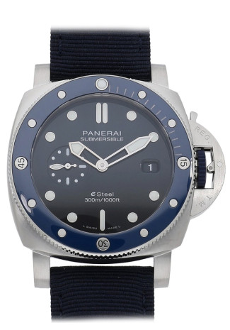 Panerai Submersible Quarantaquattro Blu Profondo 44mm Steel Case Blue dial Blue Textile Bracelet PAM01289