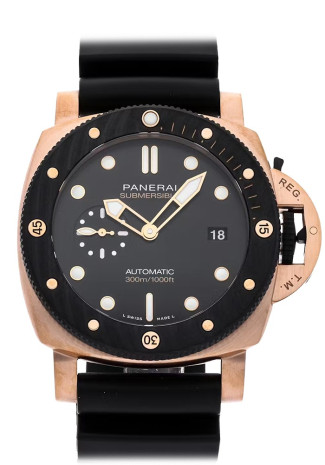 Panerai Submersible QuarantaQuattro Goldtech OroCarbo 44mm Black dial Rubber bracelet PAM02070