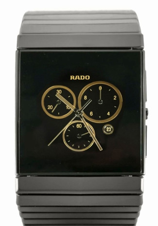 Rado Ceramica Chronograph Quartz Black Dial 46mm x 34mm Ceramic Case Ceramic Bracelet R21714162