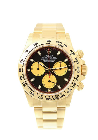 Rolex Cosmograph Daytona 40mm Yellow Gold Case Black Paul Newman Panda Dial Yellow Gold Bracelet 116508 